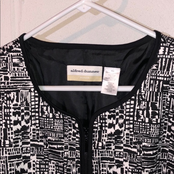 Alfred Dunner 16W Green Geometric Zip Front Jacket - Picture 6 of 6